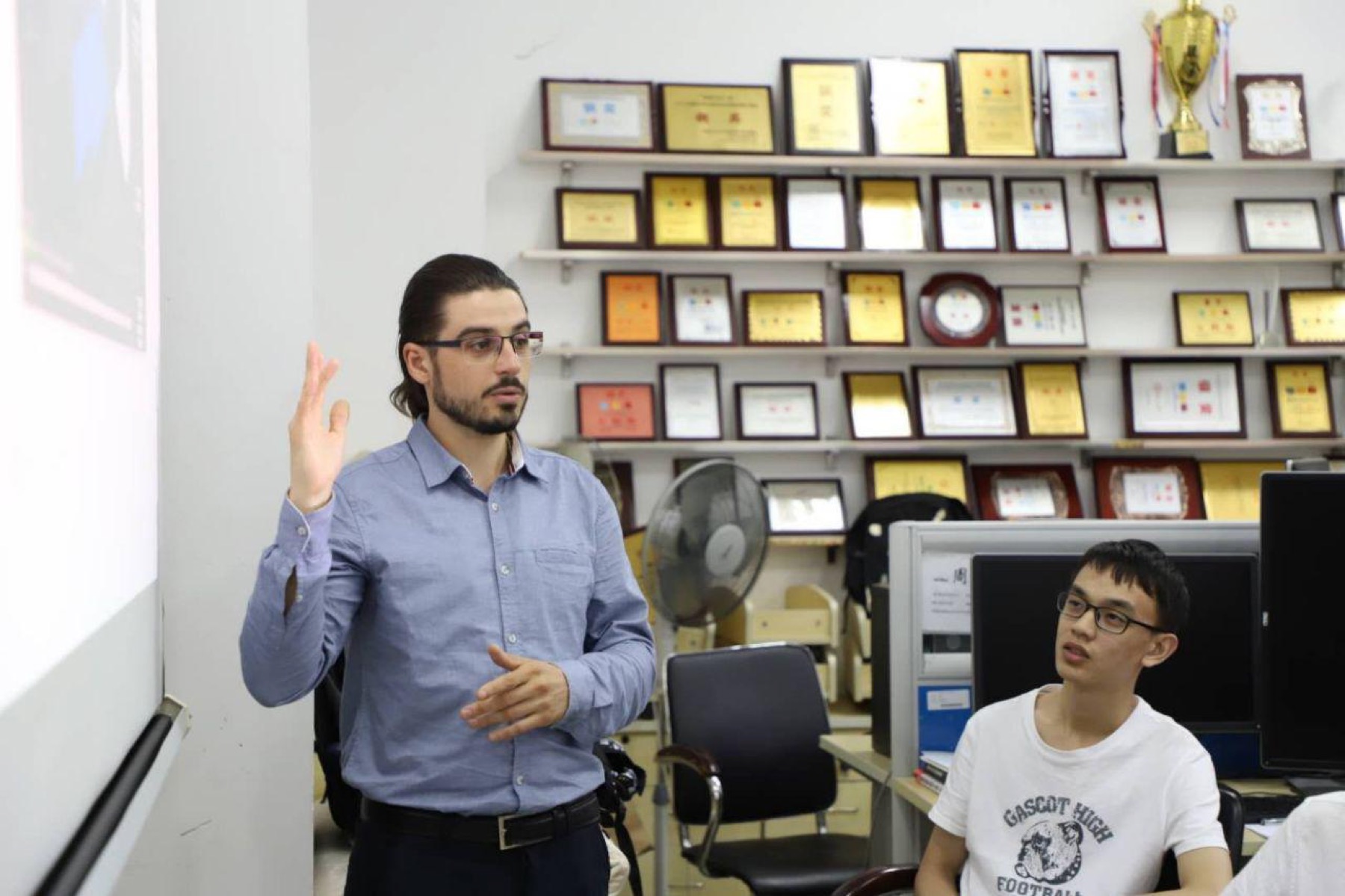 Volodymyr teaching students in Changchun China